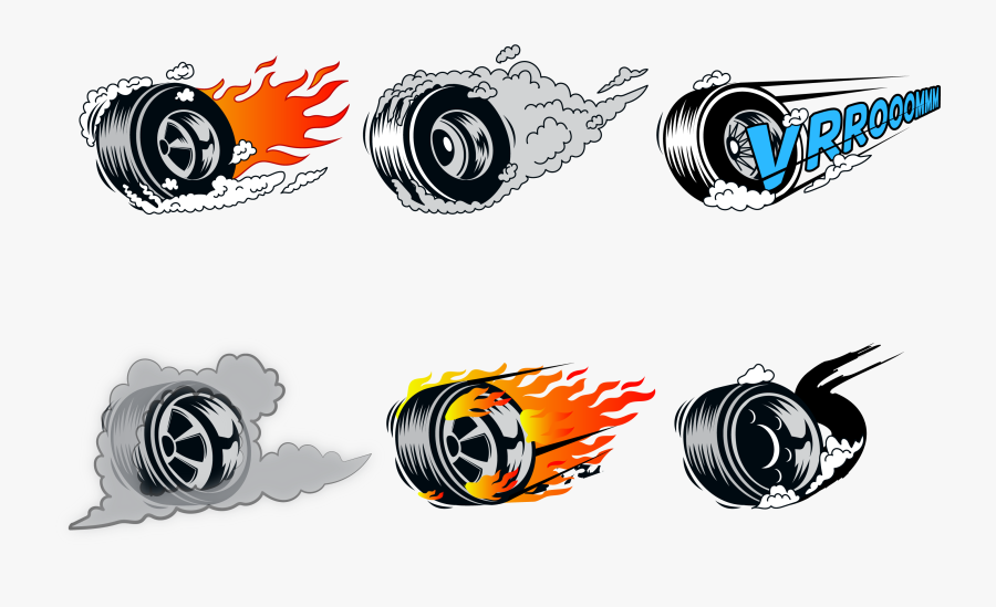 Transparent Tire Tracks Clipart - Wheel Burnout, Transparent Clipart