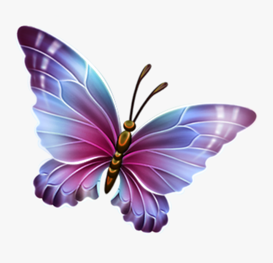 Transparent Butterfly Clipart - Purple Butterfly Transparent Background, Transparent Clipart
