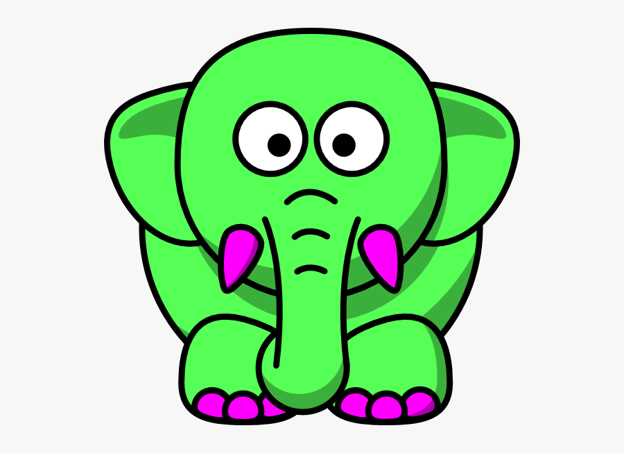Elephant Clipart Green - Cartoon Elephant Clipart, Transparent Clipart
