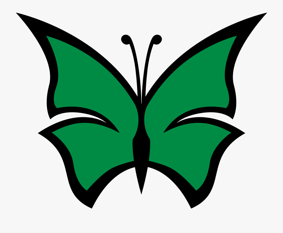 Green Butterfly Clipart - Simple Butterfly Drawing With ...