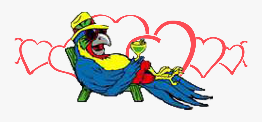 Lhc Parrot Head With Hearts - Parrot Head Margaritaville, Transparent Clipart