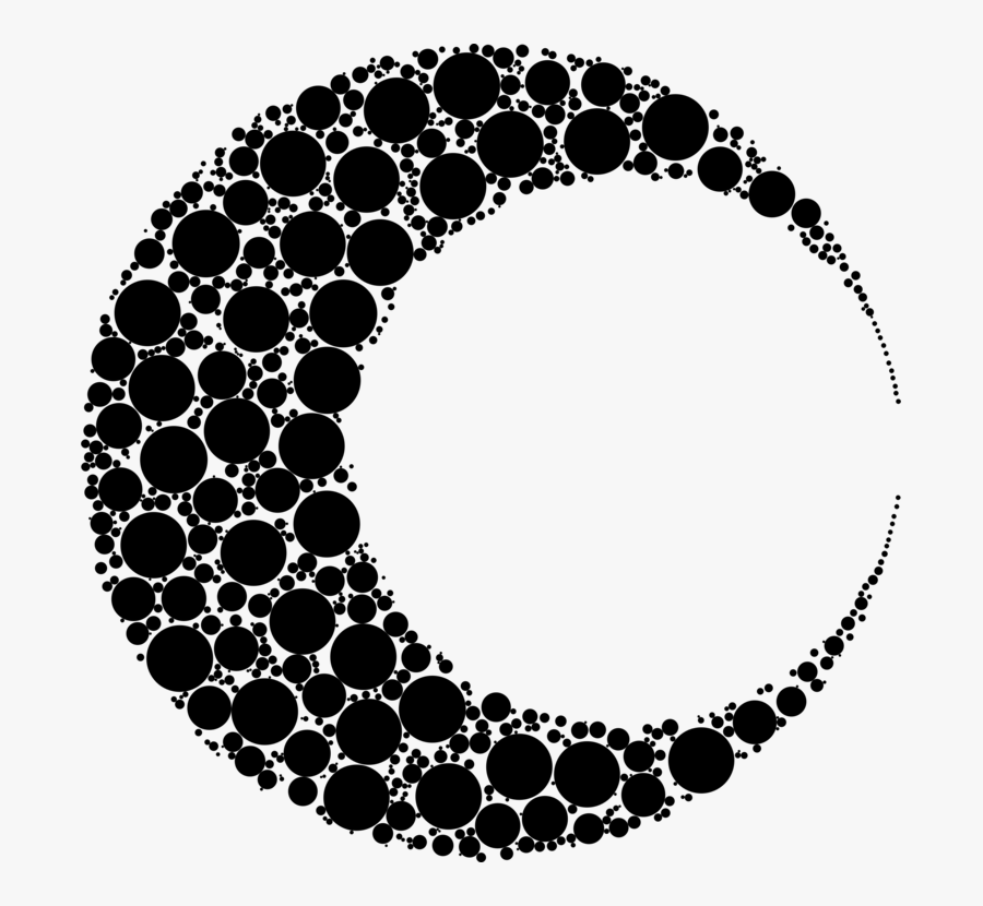 Transparent Moon And Stars Clipart Black And White - Crescent Moon Geometry, Transparent Clipart