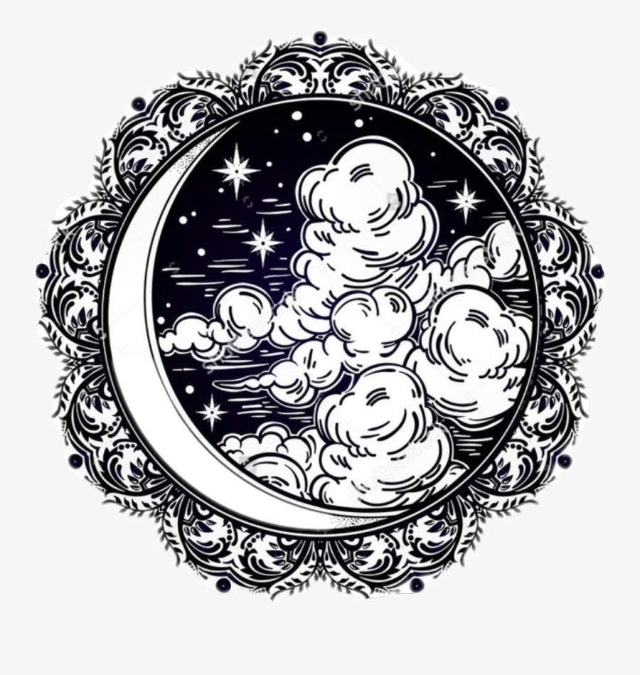 #crescent #moon #pagan - Drawing Ideas Night Sky, Transparent Clipart
