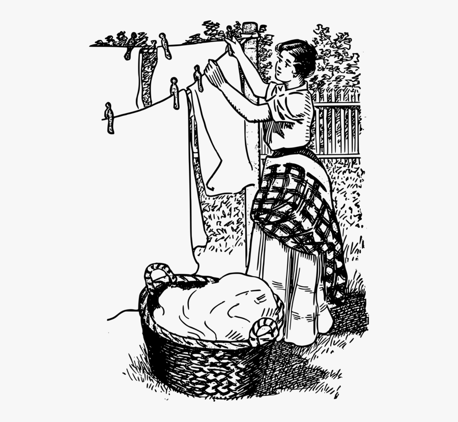 Art,monochrome - Laundry Black And White, Transparent Clipart