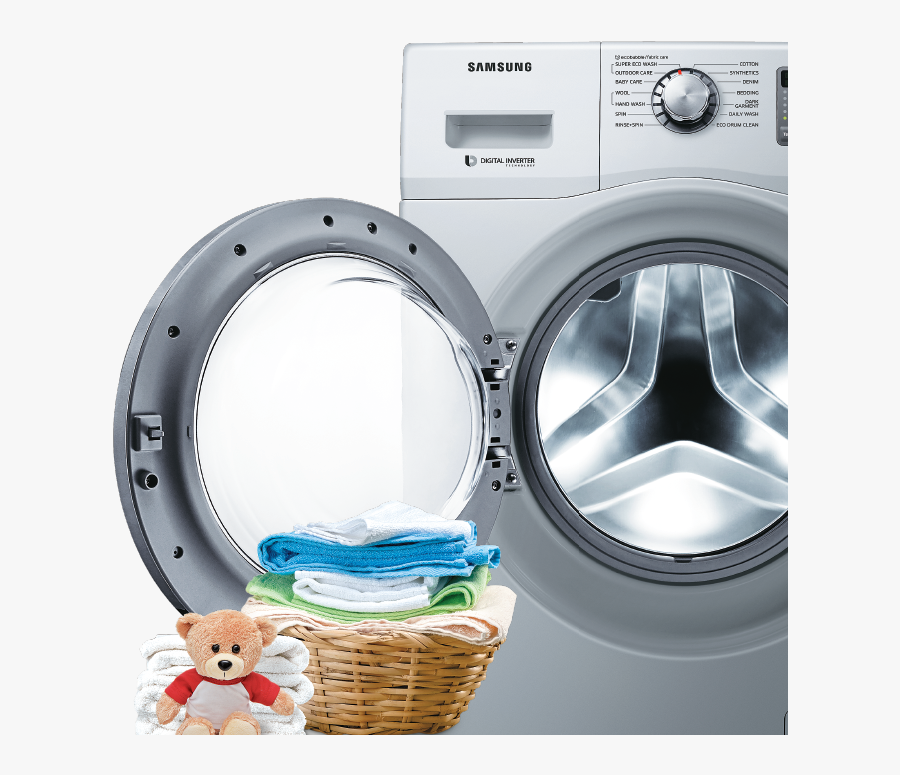 Photos Of Washing Machine - Washing Machine With Clothes Png, Transparent Clipart