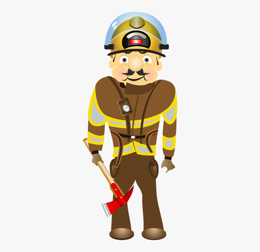 Fire Fighting Officer Cartoon, Transparent Clipart