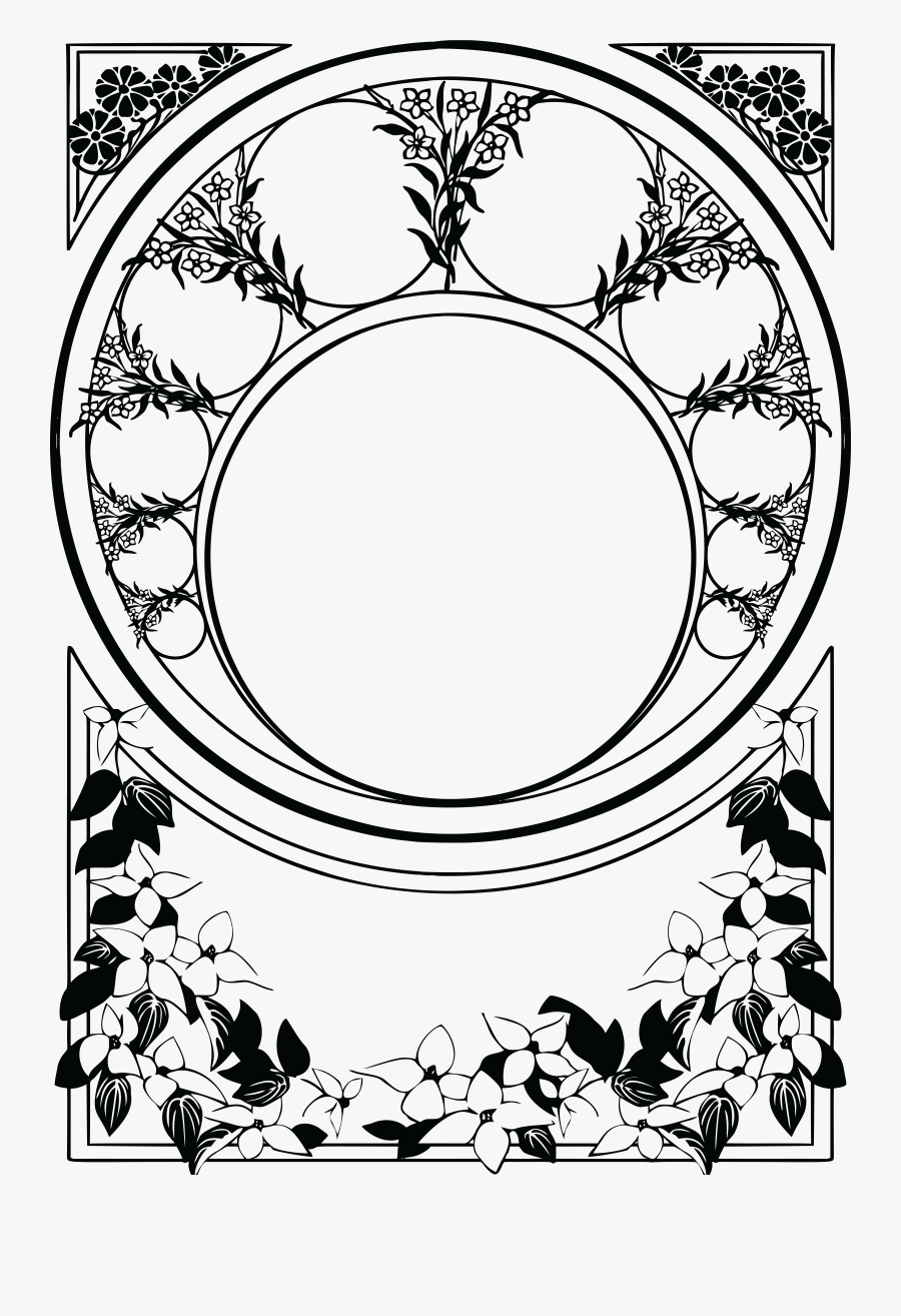 Free Clipart Of A Vintage Floral Decorative Border - Transparent Background Border Frame Png Black, Transparent Clipart