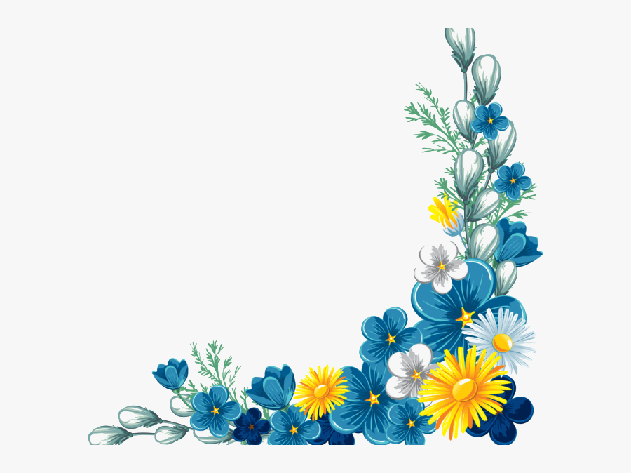 Decorative Borders Flower Yellow Png Image High Quality - Corner Floral Border Png, Transparent Clipart