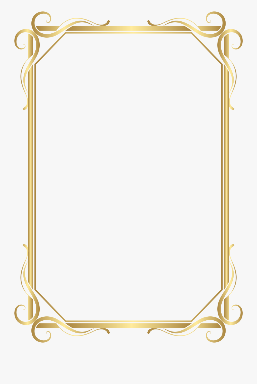 Border Frame Gold Png, Transparent Clipart