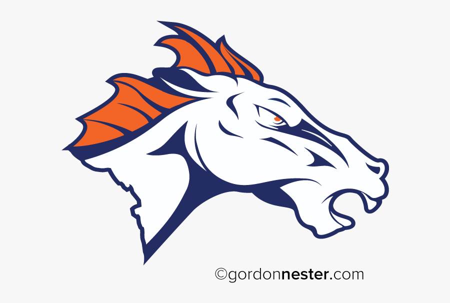 15 Broncos Vector Drawing For Free Download On Mbtskoudsalg - Illustration, Transparent Clipart