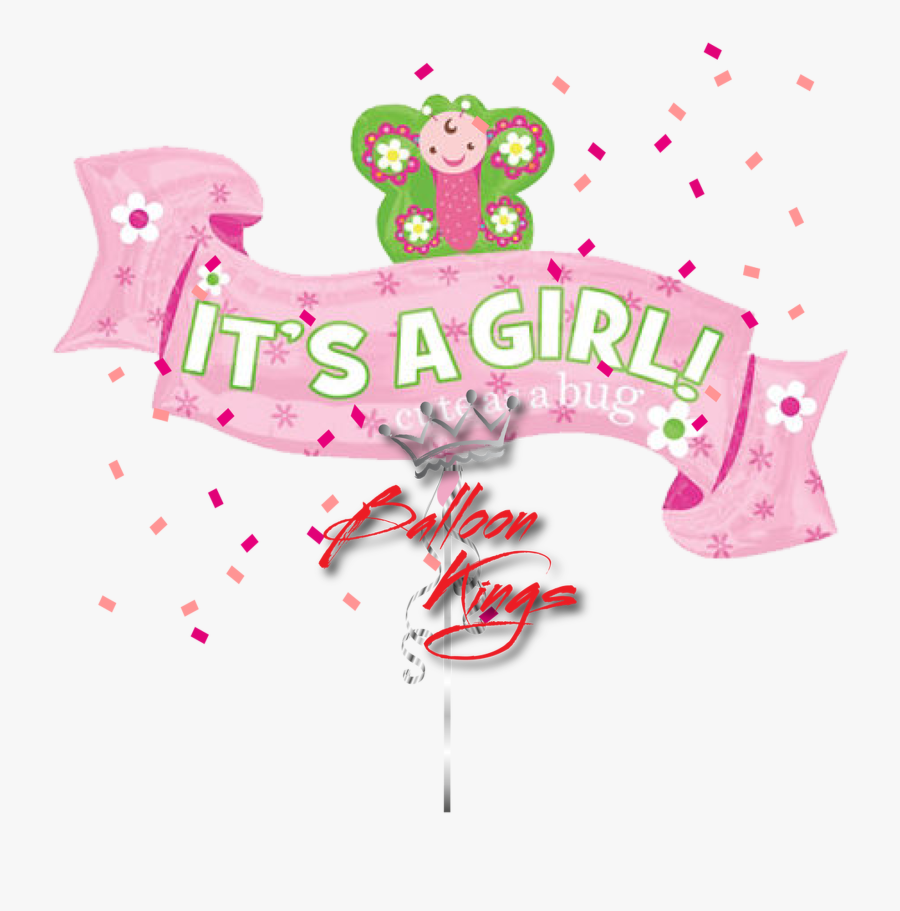Its A Girl Butterfly Ribbon - It's A Girl With No Background, Transparent Clipart