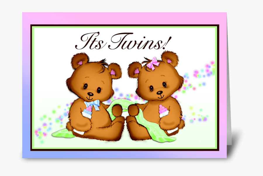 It"s Twins Boy And Girl Greeting Card - Boy, Transparent Clipart