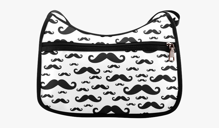 Black Handlebar Mustache / Moustache Pattern Crossbody - Moustache, Transparent Clipart