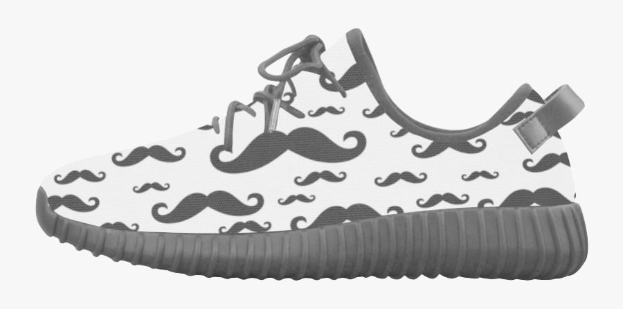 Black Handlebar Mustache / Moustache Pattern Grus Women"s - Shoe, Transparent Clipart