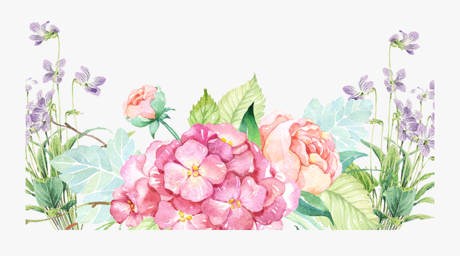 Free Watercolor Boho Skulls And Flowers - Watercolor Floral Border Png, Transparent Clipart