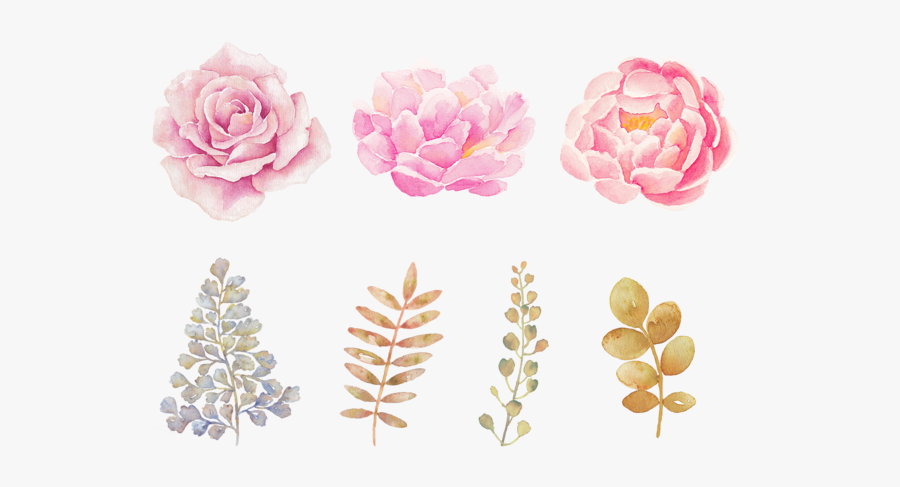 Pink Watercolor Flowers Painting Hand-painted Free - Watercolour Flowers Png Free, Transparent Clipart