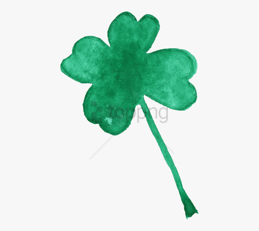 Watercolor Four Leaf Clover Png Free Clipart , Png - Clipart Watercolor Shamrock Transparent, Transparent Clipart