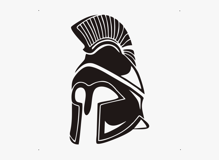 Helmet Warrior Black And White, Transparent Clipart