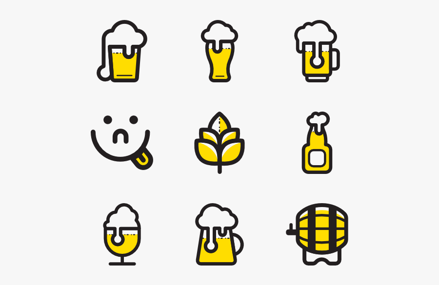 Beer Set - Free Beer Icon Vector, Transparent Clipart