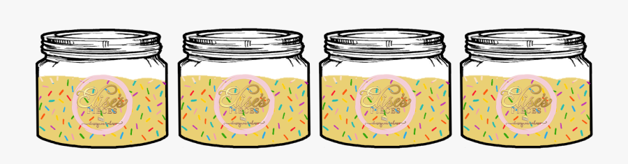 4 Pack- Funfetti Cake Dough Jar, Transparent Clipart