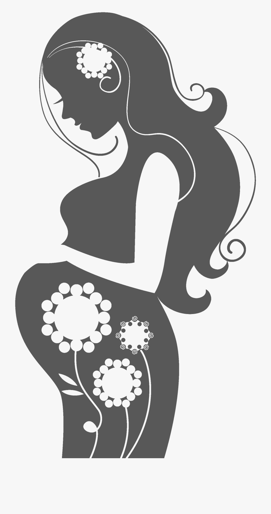 Pregnancy Silhouette Woman Clip Art - Pregnant Woman Silhouette Transparent Background, Transparent Clipart