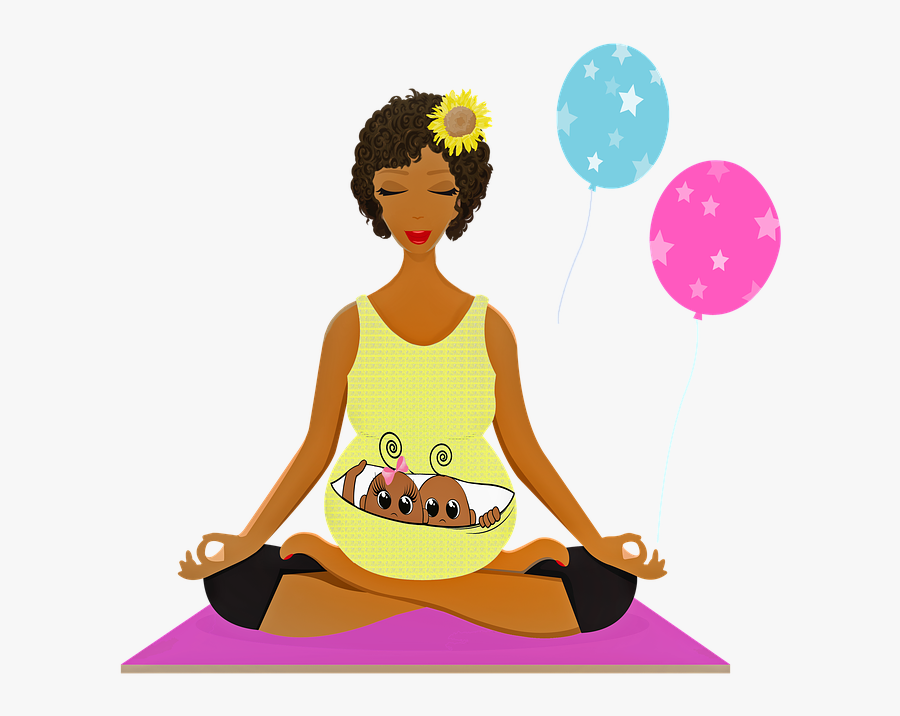 Graphic Illustration Of A Pregnant Woman Doing Yoga - Figurinha Whatsapp Bebe, Transparent Clipart