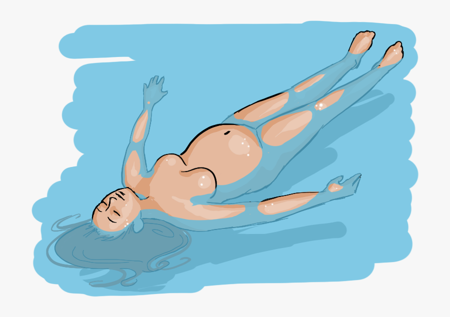 The Benefits Of Floating During Pregnancy - Floating Pregnant Woman, Transparent Clipart