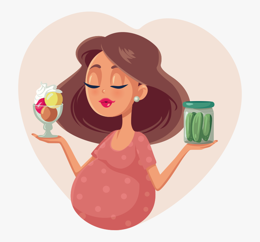 Pregnant Lady Eating Ice Cream Cartoon, Transparent Clipart