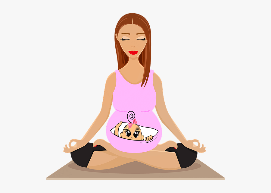 Pregnant With Hip Pain - Pregnant Women Yoga Vector, Transparent Clipart