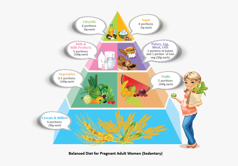 Balanced Diet In Pregnant Women, Transparent Clipart