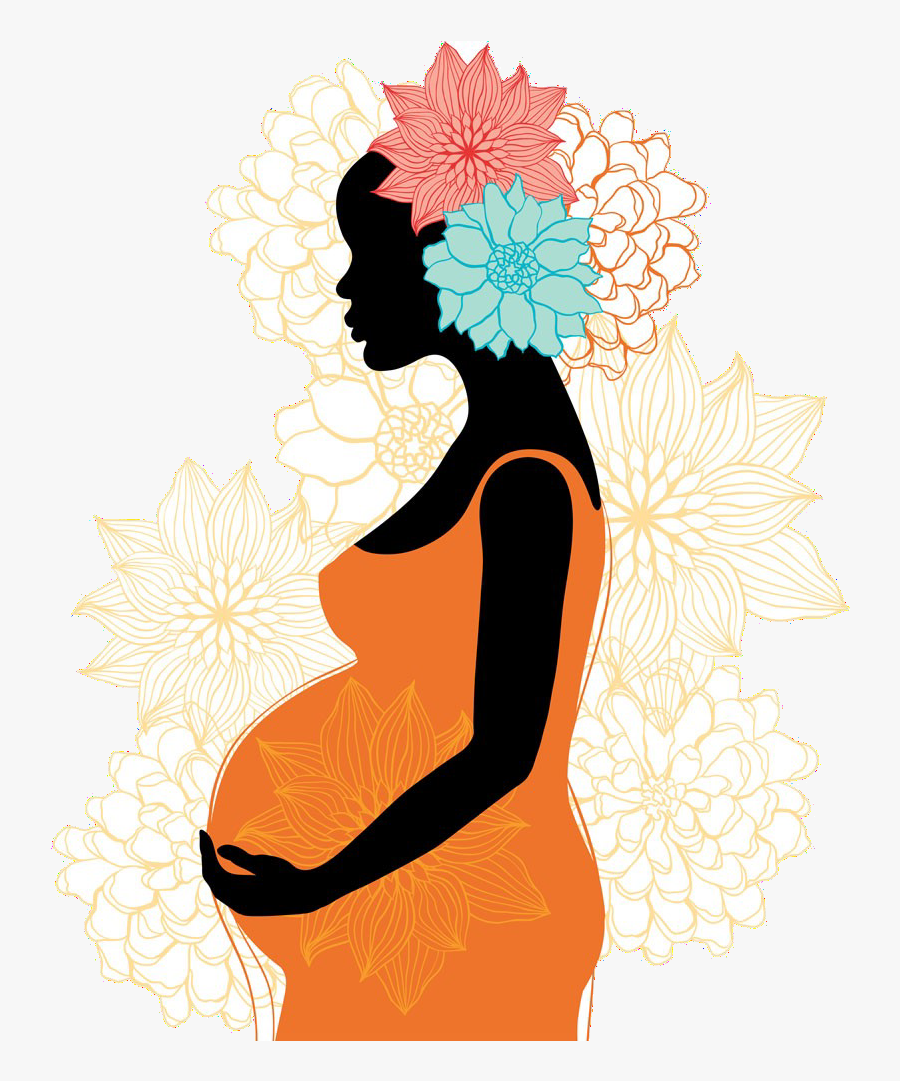 Illustration Of A Pregnant Woman Wearing An Orange - Illustration, Transparent Clipart