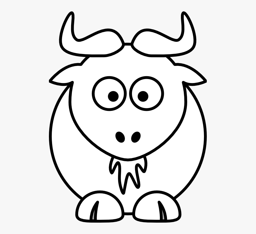 Gnu Clip Art - Simple Blank Coloring Pages, Transparent Clipart