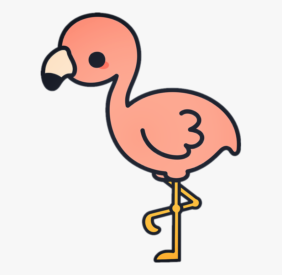 Flamingo Clipart Pink Flamingo - Cute Easy Flamingo Drawing, Transparent Clipart