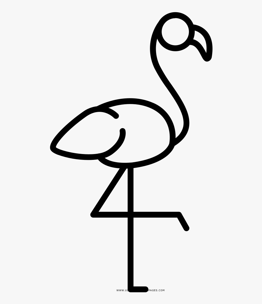 Pink Flamingo Coloring Page - Dibujo De Flamingo Para Colorear, Transparent Clipart