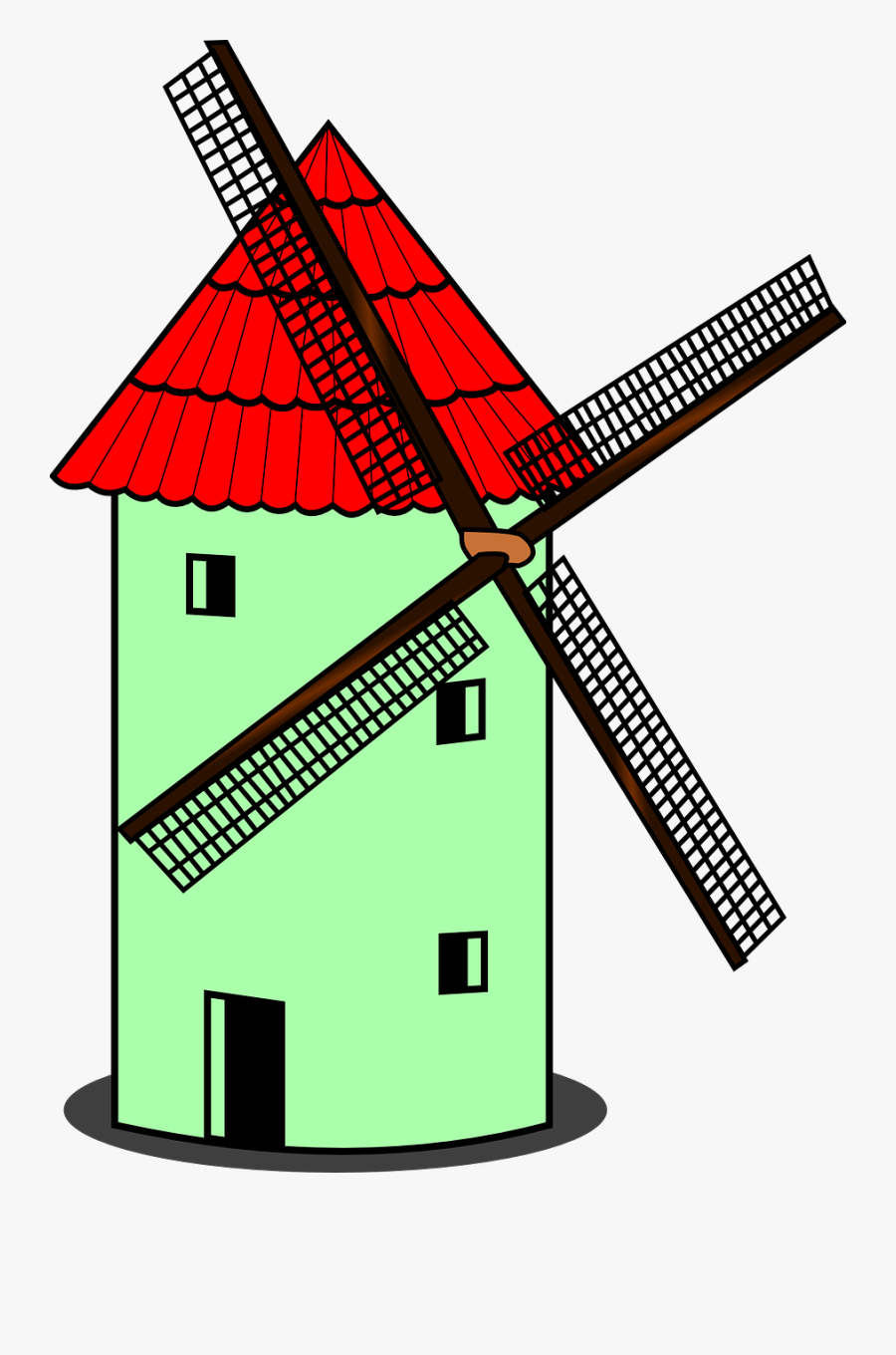 Windmill Dutch Netherlands Wind Energy - Windmill Clipart Png, Transparent Clipart