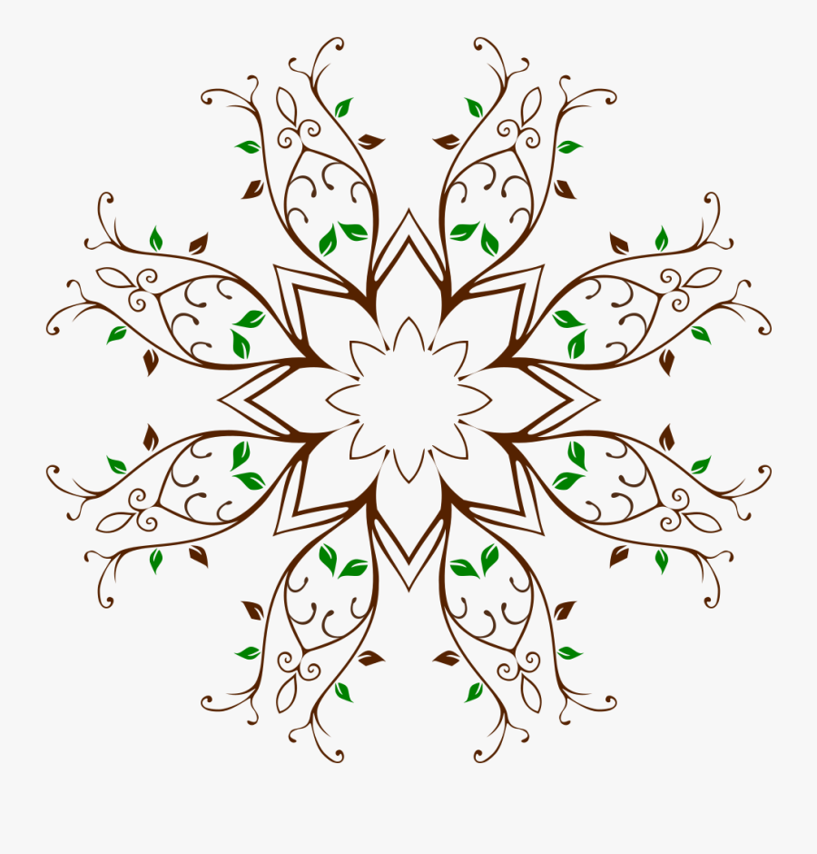 Leafy Vine Frame - Mandala Circle Base Designs, Transparent Clipart