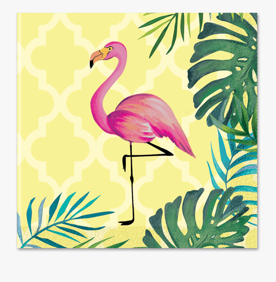 Clip Art Tropical Beverage Napkins Lady - Flamingo Png, Transparent Clipart