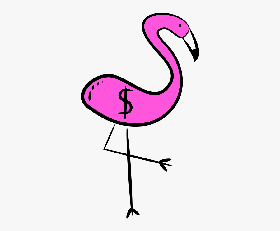 Flamingo Money, Transparent Clipart