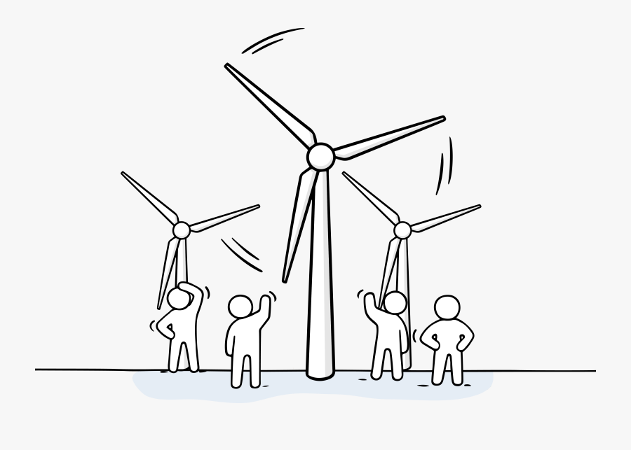 Wind Turbine Cartoon Png, Transparent Clipart