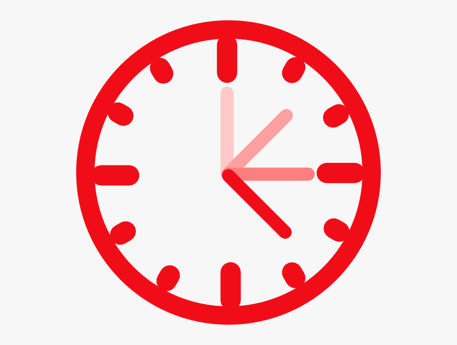Red Clock Vector Png, Transparent Clipart