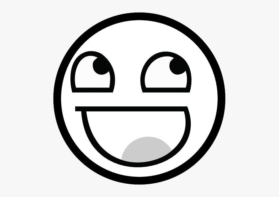 Awesome Awesomesmile Black White Line Art 555px - Happy Face Mouth Open, Transparent Clipart