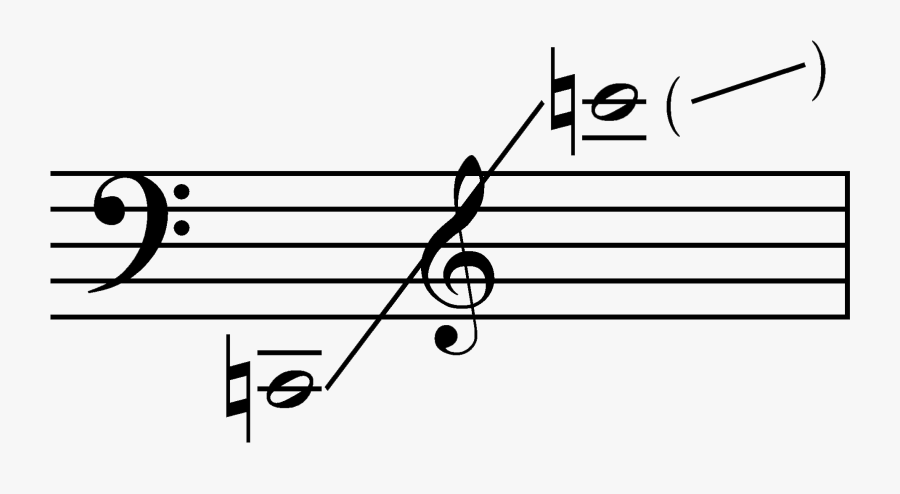 Range Of Horn - Bass Clef, Transparent Clipart
