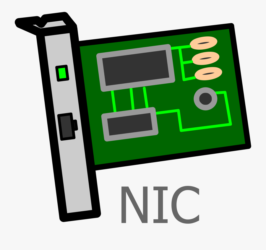 Network Interface Card Labelled - Network Interface Card Symbol, Transparent Clipart