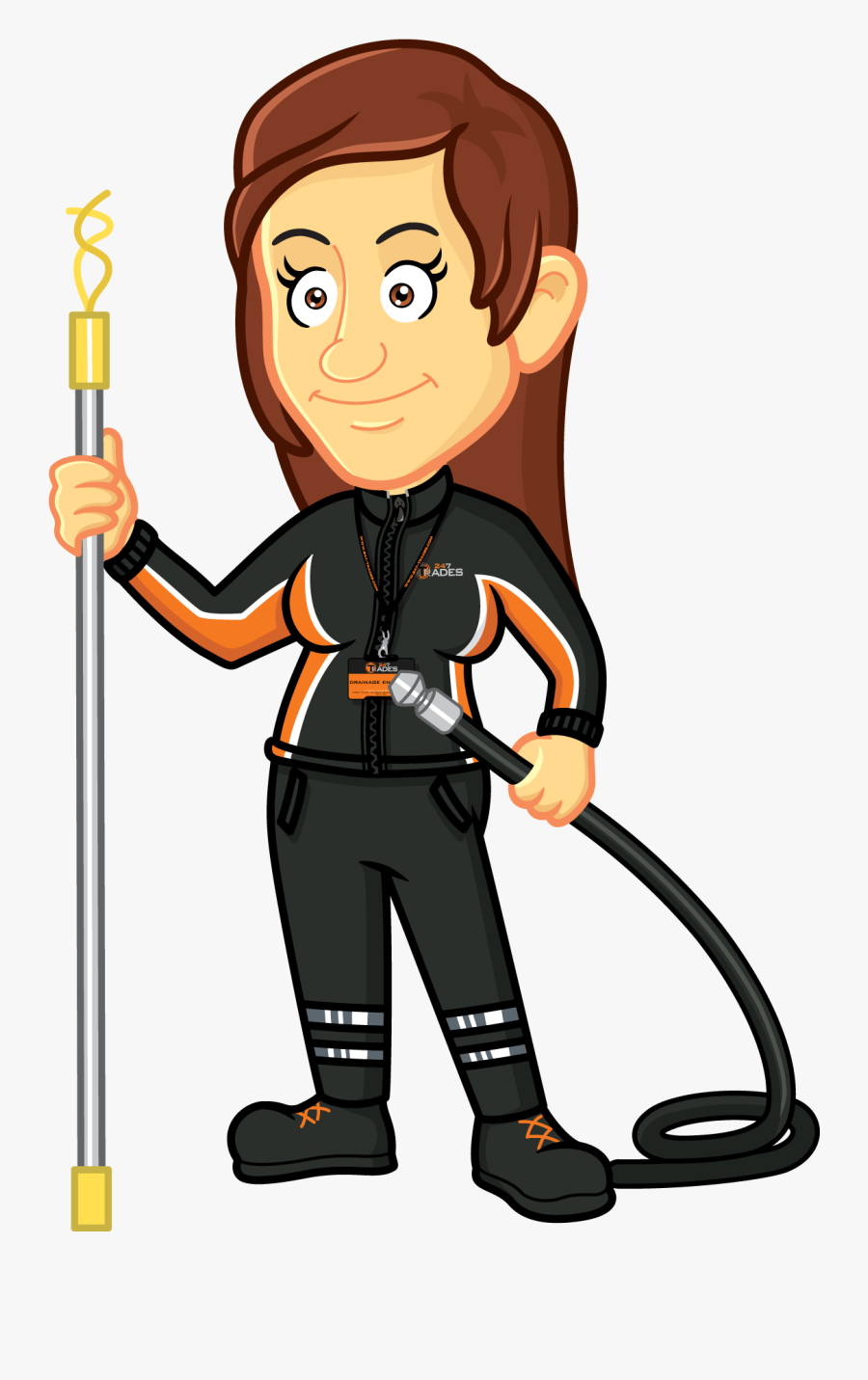 Plumber Clipart Female Plumber - Cartoon, Transparent Clipart