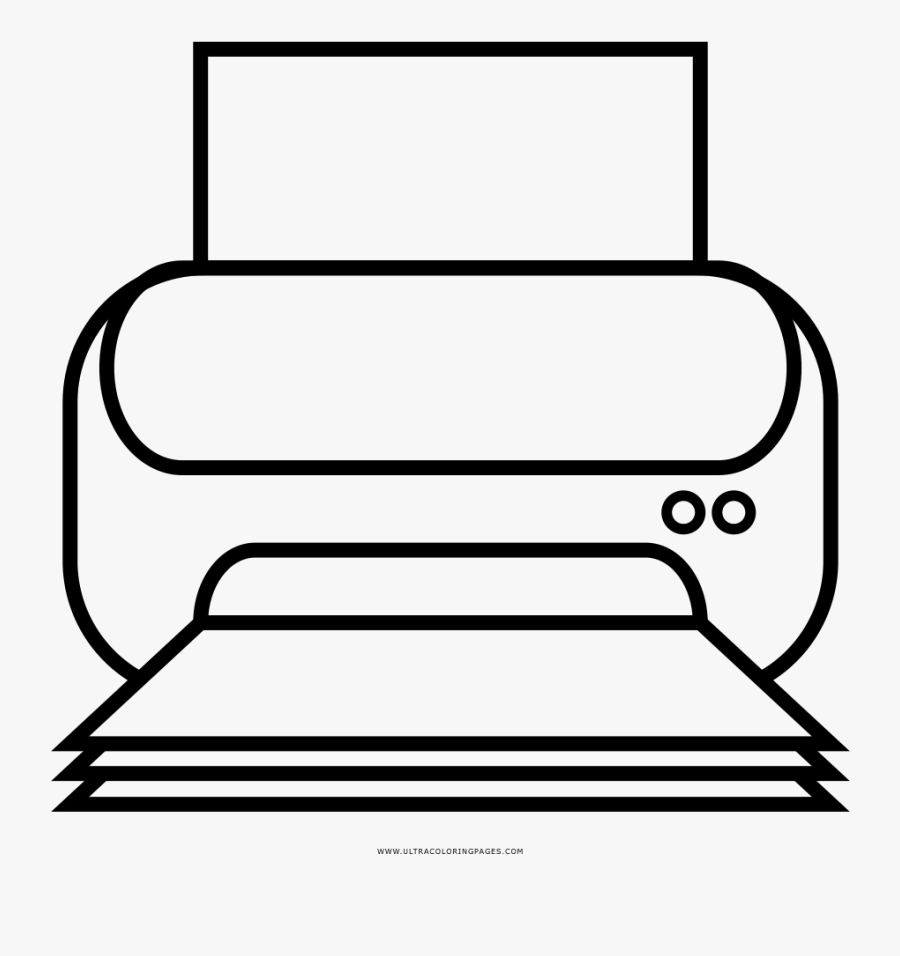 Printer Coloring Page - La Impresora Para Dibujar, Transparent Clipart