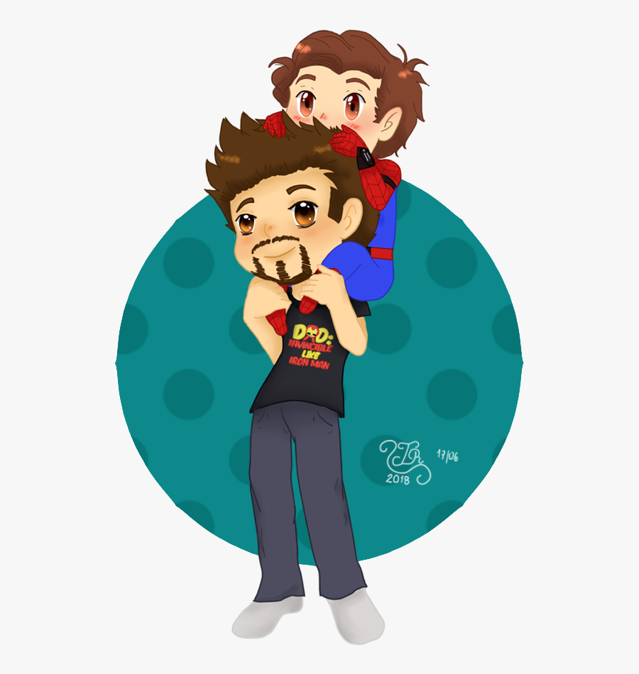 Iron Dad And Spider Son Together In Father Day The - Dad And Son Images In Cartoon, Transparent Clipart