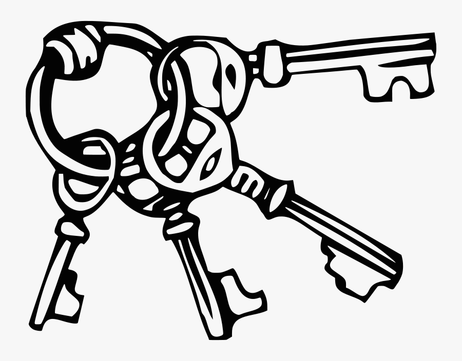 Transparent Keychain Clipart - Keys Black And White, Transparent Clipart