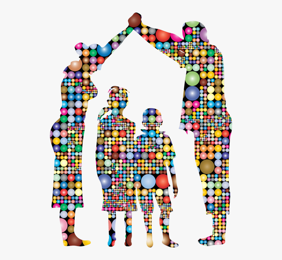 Art,area,line - Family Of 4 Silhouette, Transparent Clipart