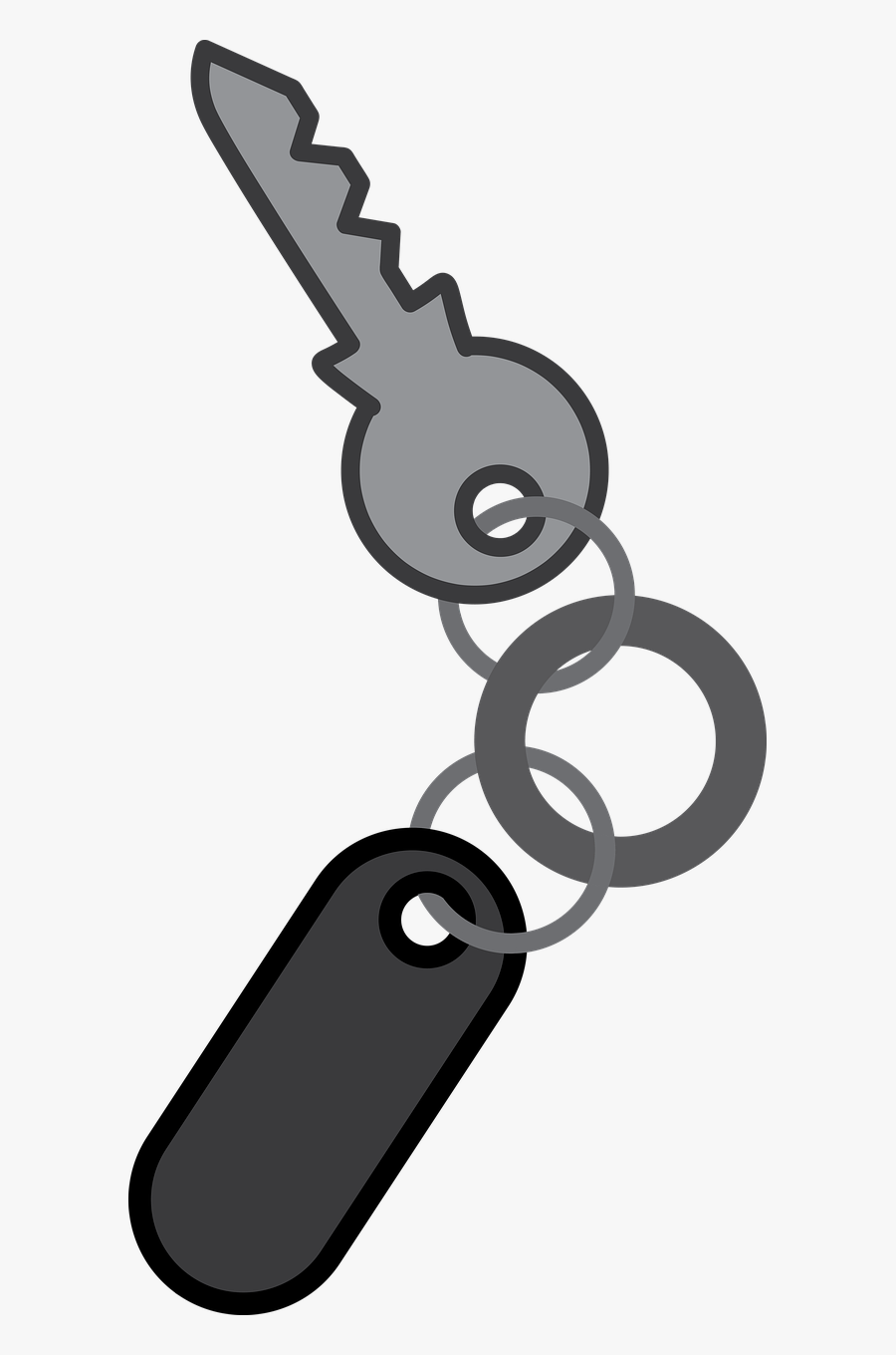 Keys Keychain House Free Picture - Key Chain Clipart Black And White, Transparent Clipart