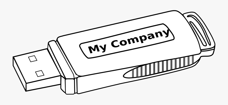 Line Art,angle,area - Pendrive Black And White, Transparent Clipart